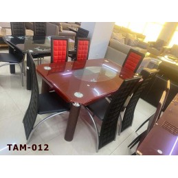 Table à manger vitrée très élégante 6 chaises