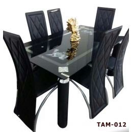 Table à manger vitrée très élégante 6 chaises