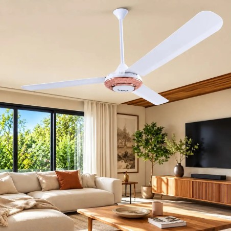 Ventilateur de plafond brasseur d'air aux accents cuivrés