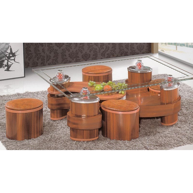 Table centrale avec poufs MEUBLES 1 - hascor 