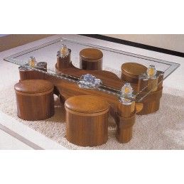 Table centrale avec poufs MEUBLES 2 - hascor 