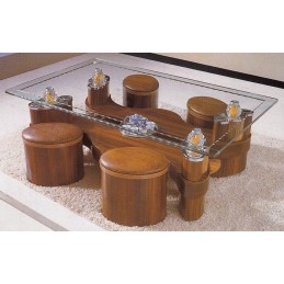 Central table with ottomans MEUBLES 2 - hascor 